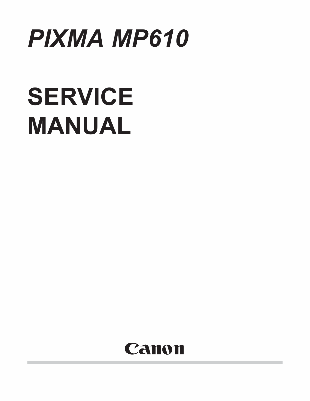 Canon PIXMA MP610 Parts and Service Manual-1